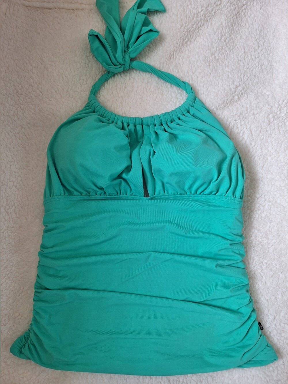 La Vie En Rose Aqua Turquoise Green Halter Tankini Top M